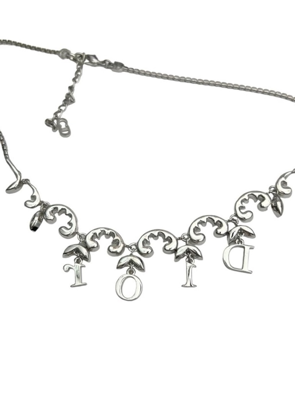🔥100% Authentic Christian Dior Silver Crystal Dangling Letter Charm Necklace🔥 - Picture 11 of 12